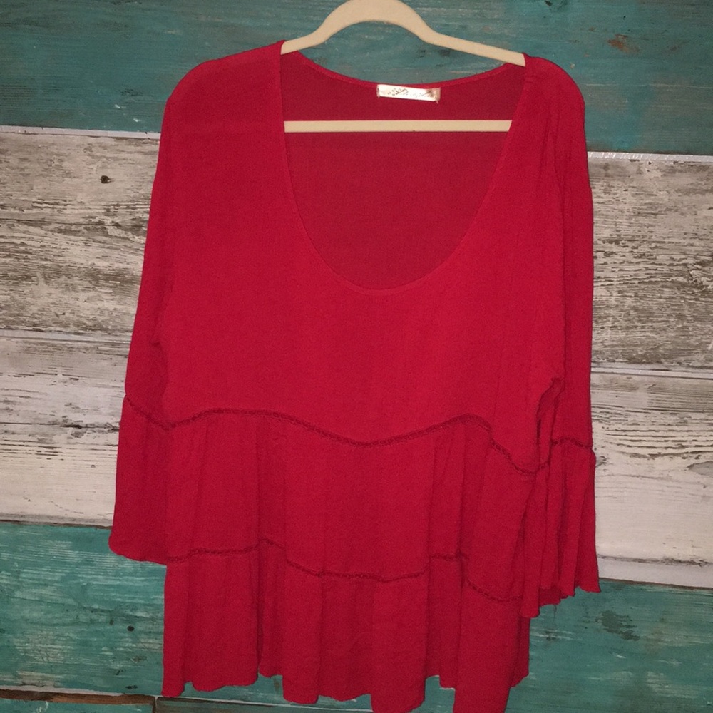 3x Lily Lane red blouse